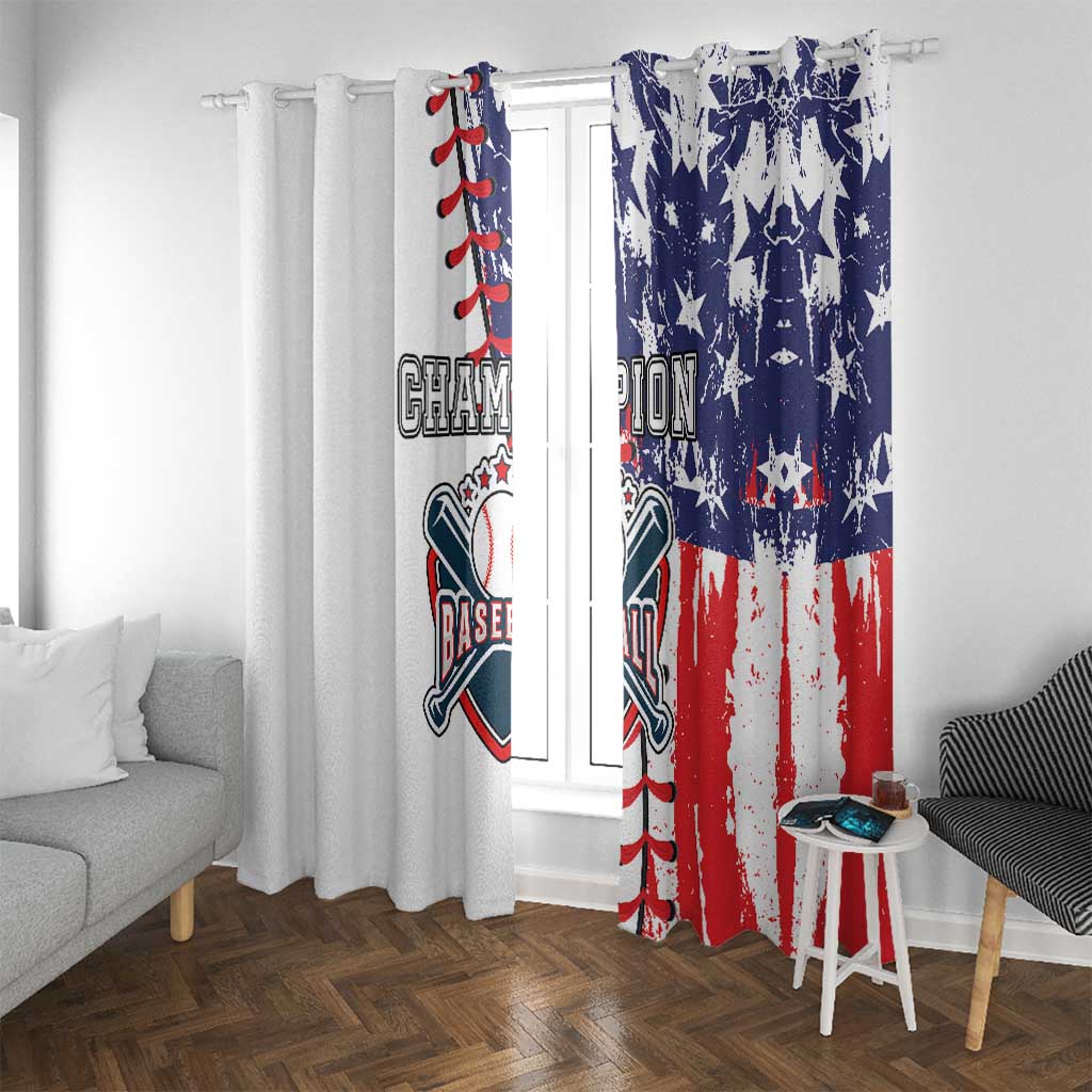 American Baseball Window Curtain Go Champion 2024 - Wonder Print Shop