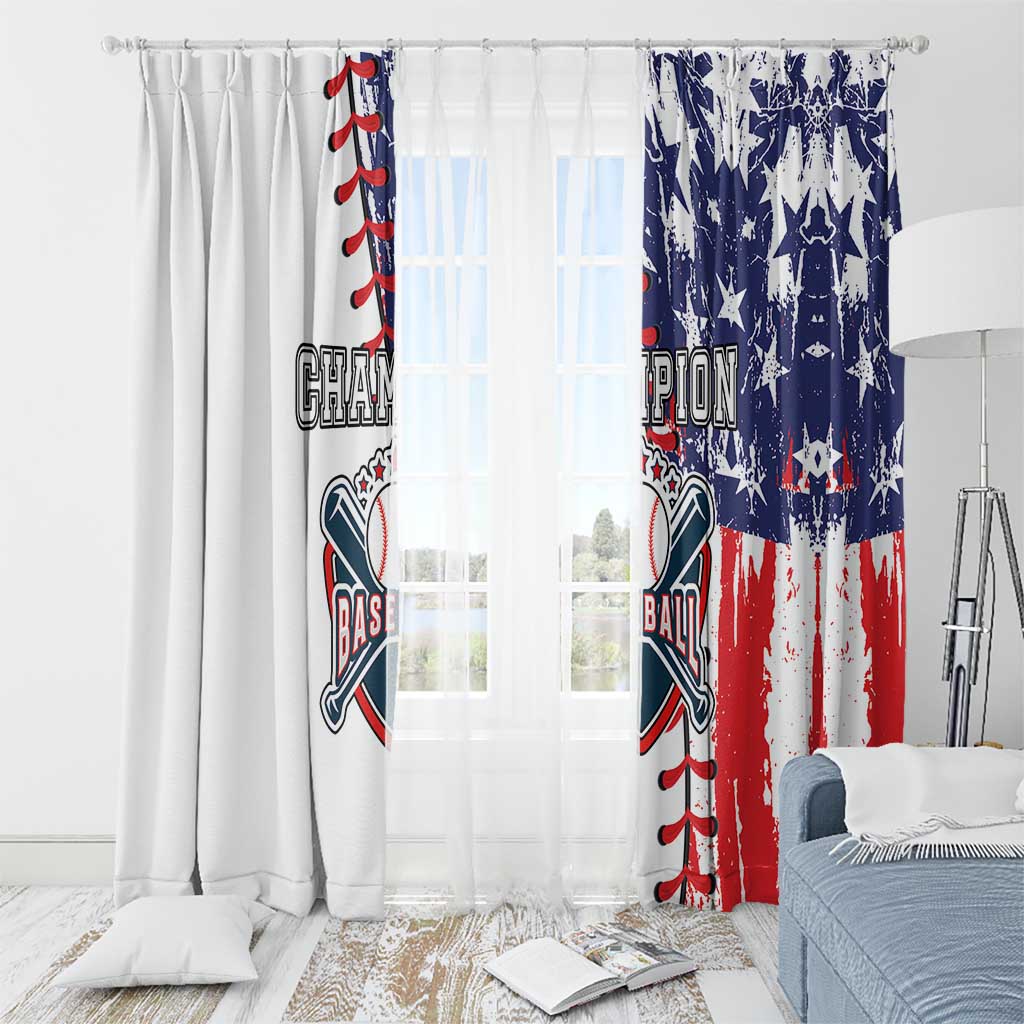 American Baseball Window Curtain Go Champion 2024 - Wonder Print Shop