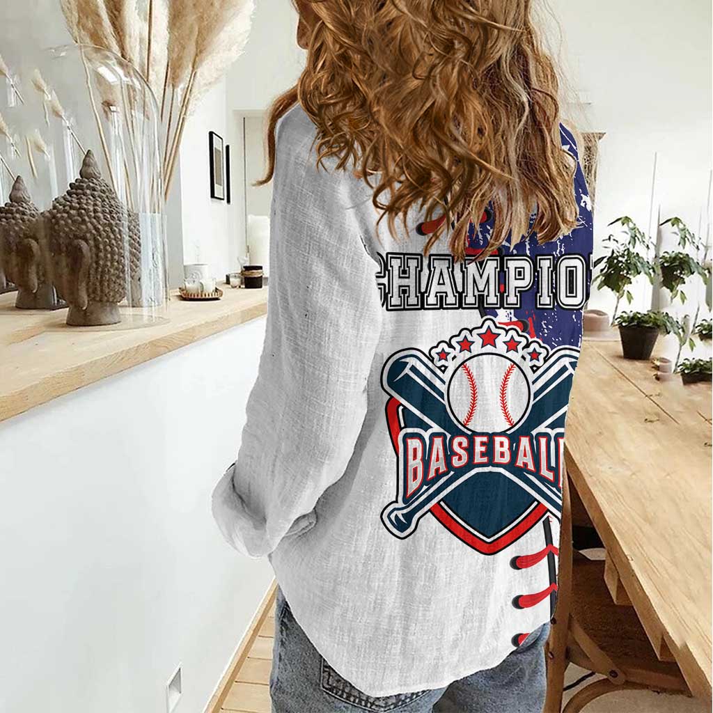 American Baseball Women Casual Shirt Go Champion 2024 - Wonder Print Shop