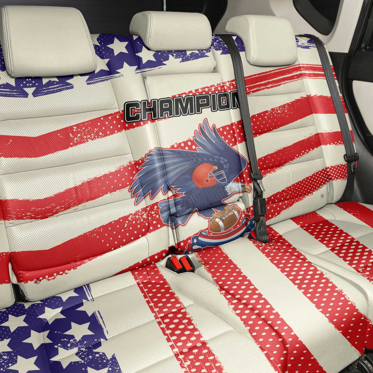 American Football Back Car Seat Cover Go Champion 2024 - Wonder Print Shop