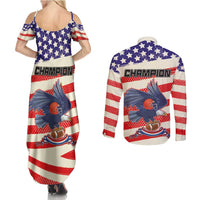 American Football Couples Matching Summer Maxi Dress and Long Sleeve Button Shirt Go Champion 2024 - Wonder Print Shop
