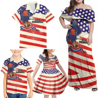 American Football Family Matching Off Shoulder Maxi Dress and Hawaiian Shirt Go Champion 2024 - Wonder Print Shop