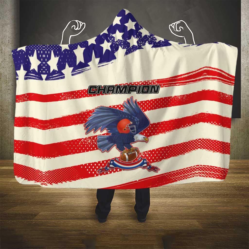 American Football Hooded Blanket Go Champion 2024
