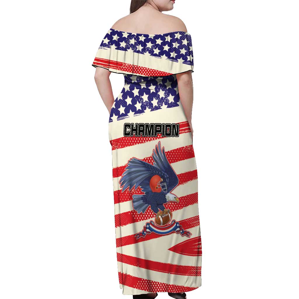 American Football Off Shoulder Maxi Dress Go Champion 2024 - Wonder Print Shop
