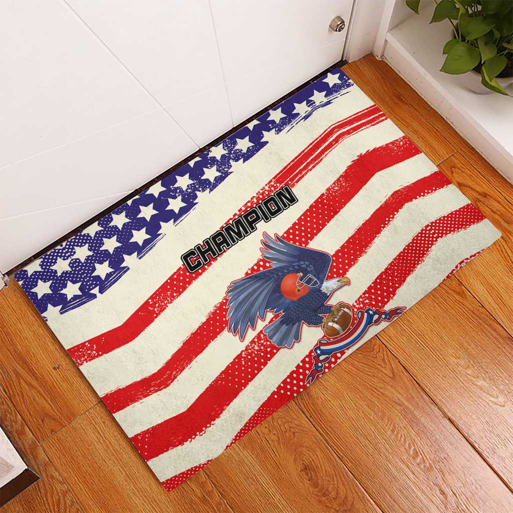 American Football Rubber Doormat Go Champion 2024 - Wonder Print Shop