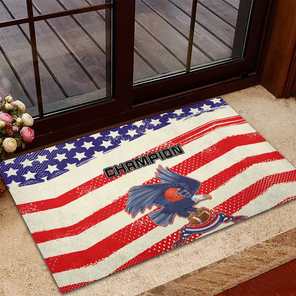 American Football Rubber Doormat Go Champion 2024 - Wonder Print Shop