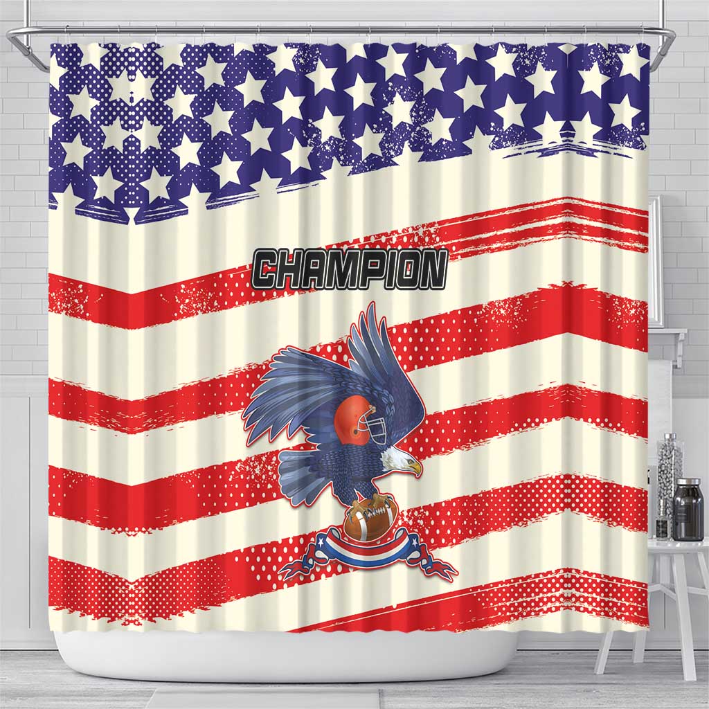 American Football Shower Curtain Go Champion 2024