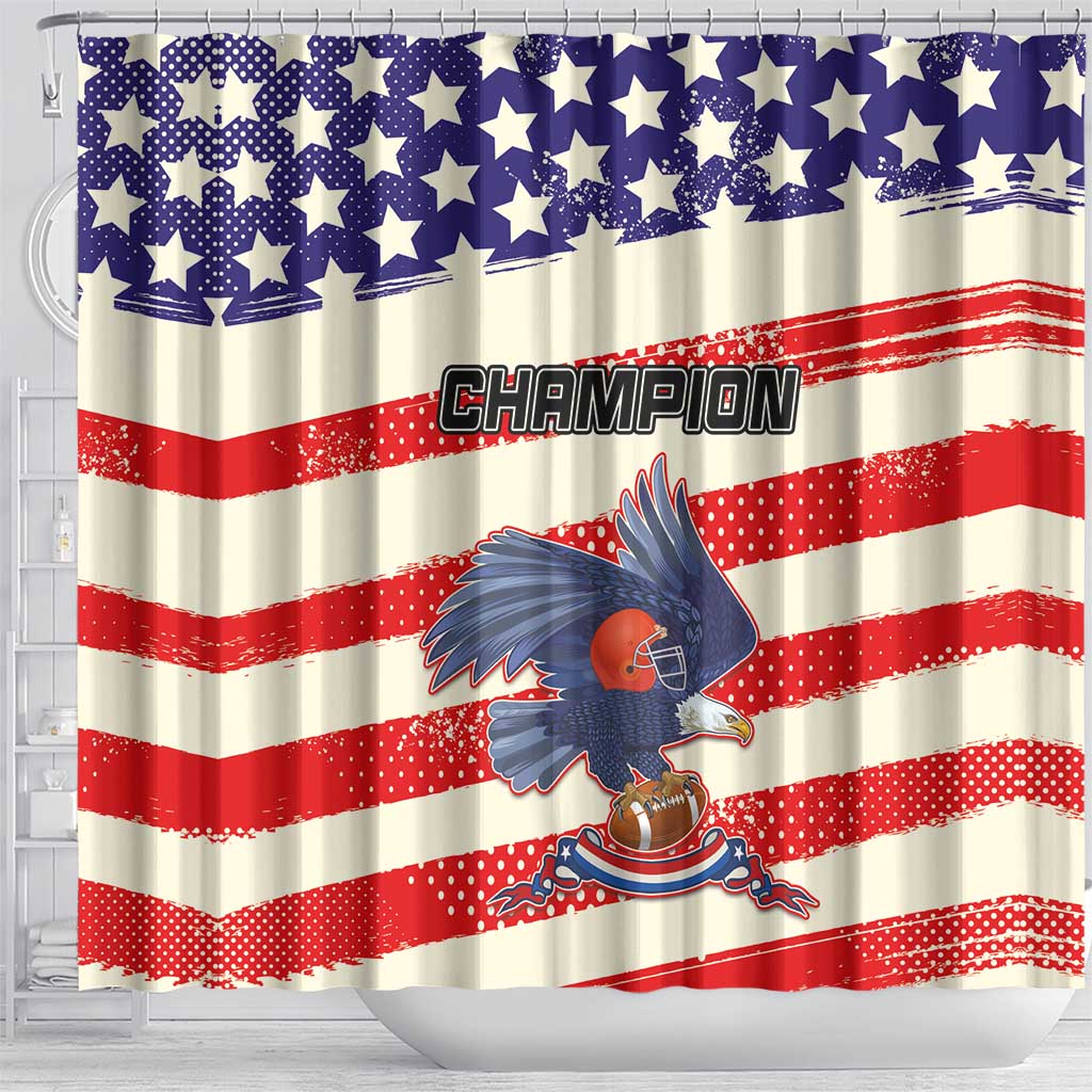 American Football Shower Curtain Go Champion 2024