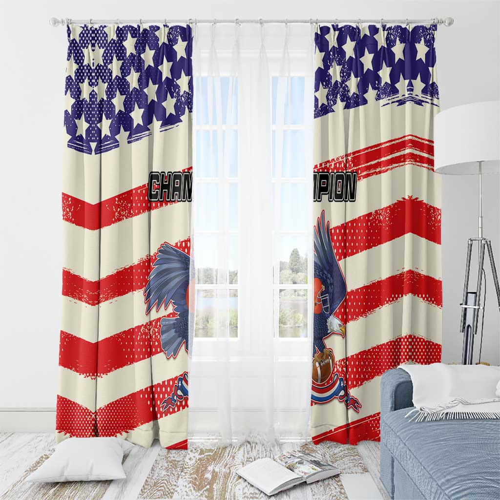 American Football Window Curtain Go Champion 2024 - Wonder Print Shop