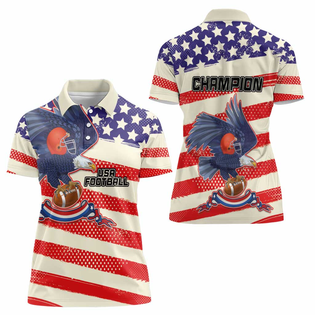 American Football Women Polo Shirt Go Champion 2024 - Wonder Print Shop