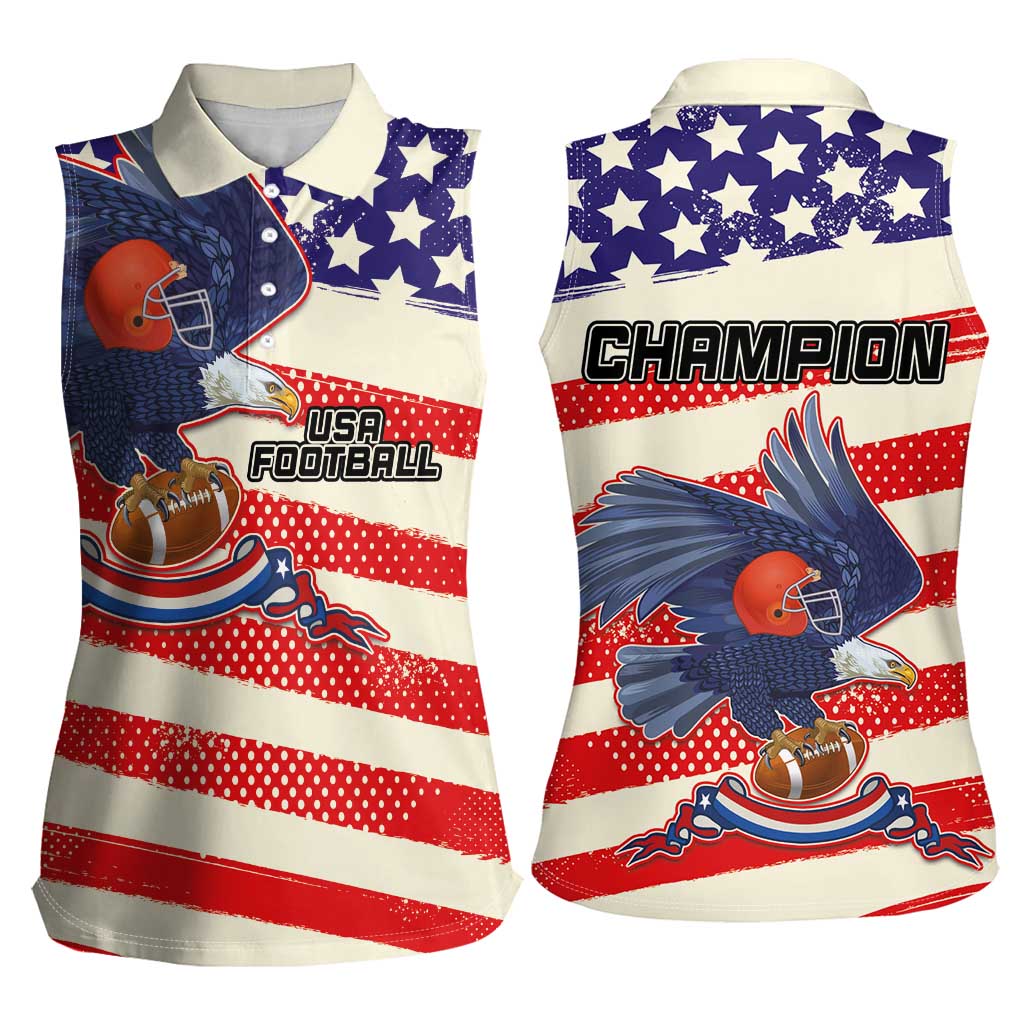American Football Women Sleeveless Polo Shirt Go Champion 2024 - Wonder Print Shop