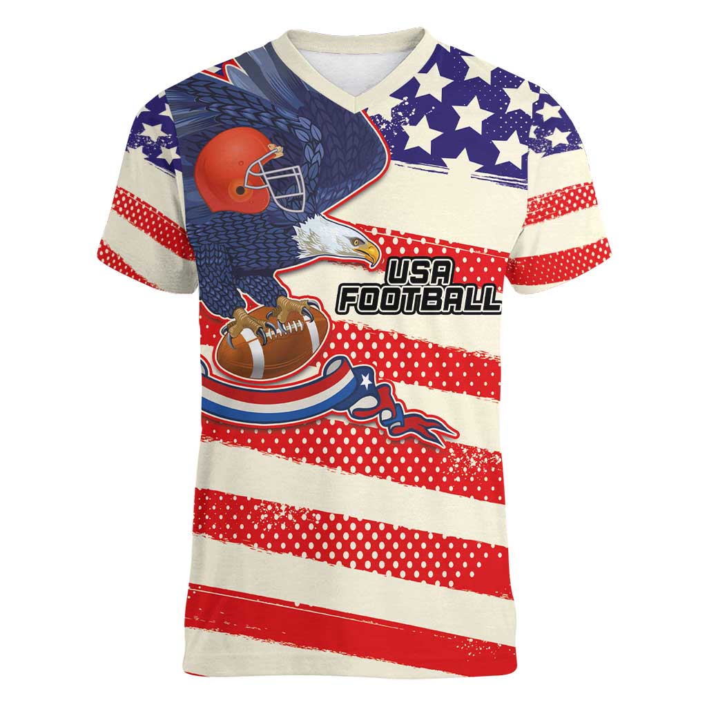 American Football Women V-Neck T-Shirt Go Champion 2024 - Wonder Print Shop