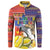 Philippines Kadayawan Button Sweatshirt Filipino Eagle Durian with Polynesian and Igorots Pattern - Wonder Print Shop
