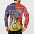 Philippines Kadayawan Button Sweatshirt Filipino Eagle Durian with Polynesian and Igorots Pattern - Wonder Print Shop