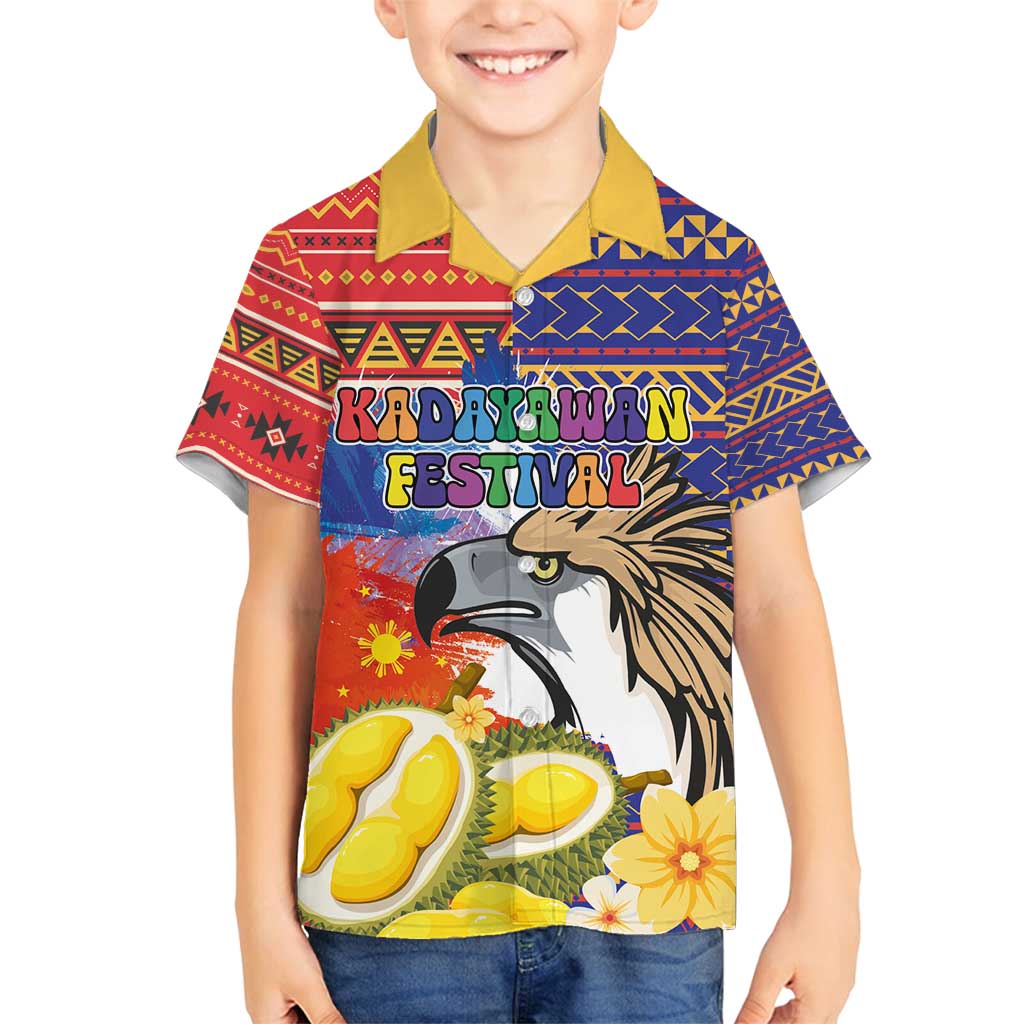 Philippines Kadayawan Family Matching Long Sleeve Bodycon Dress and Hawaiian Shirt Filipino Eagle Durian with Polynesian and Igorots Pattern - Wonder Print Shop