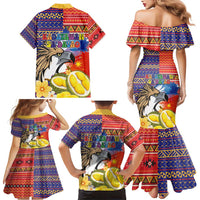 Philippines Kadayawan Family Matching Mermaid Dress and Hawaiian Shirt Filipino Eagle Durian with Polynesian and Igorots Pattern - Wonder Print Shop
