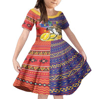 Philippines Kadayawan Family Matching Short Sleeve Bodycon Dress and Hawaiian Shirt Filipino Eagle Durian with Polynesian and Igorots Pattern - Wonder Print Shop