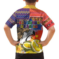 Philippines Kadayawan Family Matching Summer Maxi Dress and Hawaiian Shirt Filipino Eagle Durian with Polynesian and Igorots Pattern - Wonder Print Shop