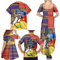 Philippines Kadayawan Family Matching Summer Maxi Dress and Hawaiian Shirt Filipino Eagle Durian with Polynesian and Igorots Pattern - Wonder Print Shop