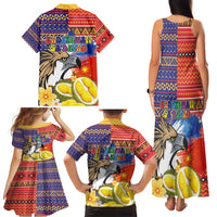 Philippines Kadayawan Family Matching Tank Maxi Dress and Hawaiian Shirt Filipino Eagle Durian with Polynesian and Igorots Pattern - Wonder Print Shop