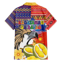 Philippines Kadayawan Hawaiian Shirt Filipino Eagle Durian with Polynesian and Igorots Pattern - Wonder Print Shop
