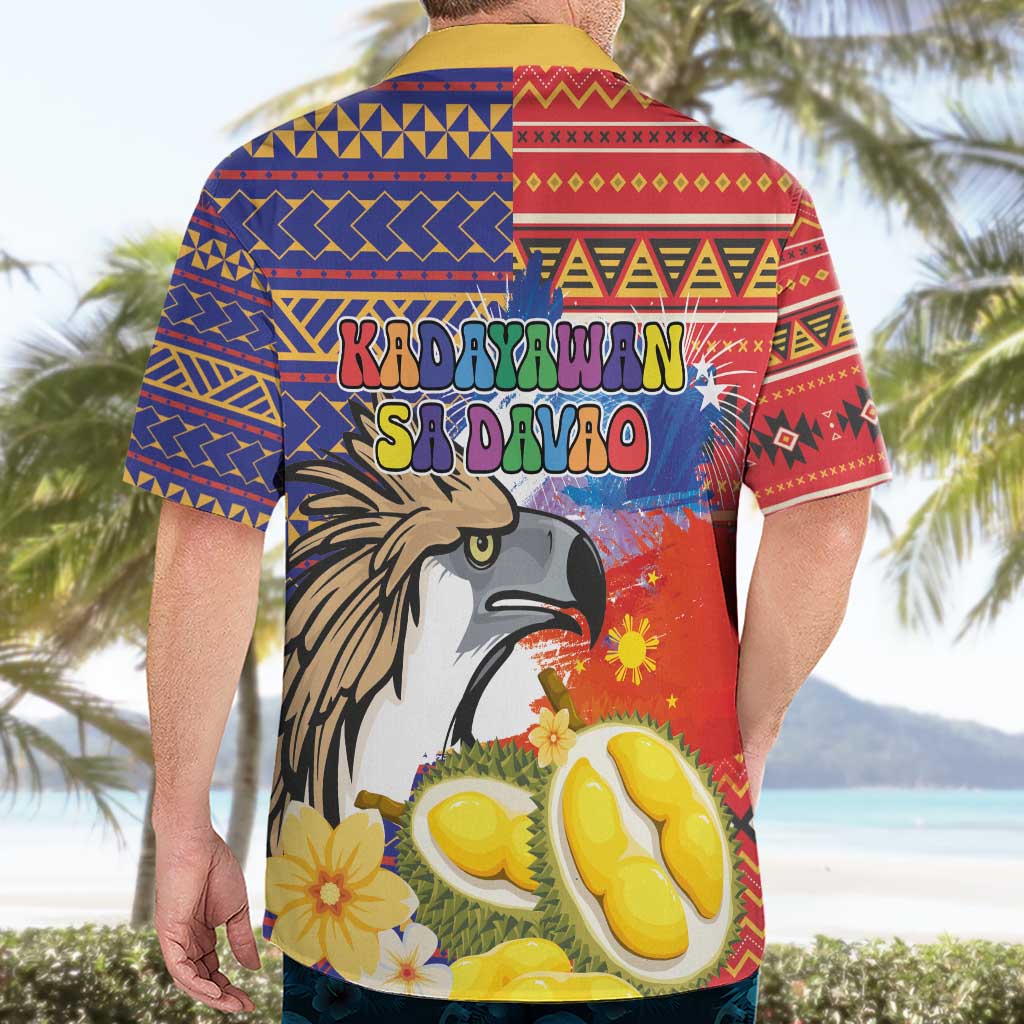 Philippines Kadayawan Hawaiian Shirt Filipino Eagle Durian with Polynesian and Igorots Pattern - Wonder Print Shop