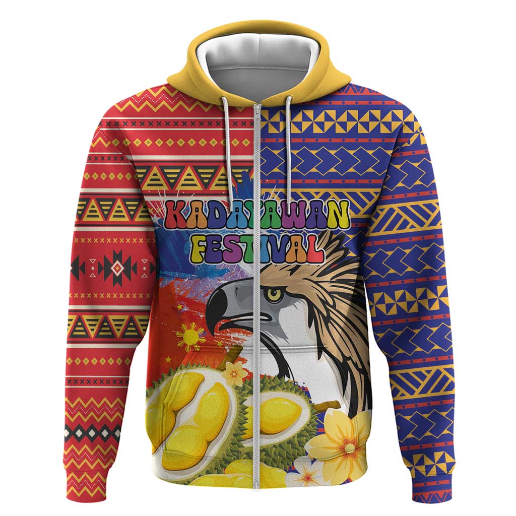 Philippines Kadayawan Hoodie Filipino Eagle Durian with Polynesian and Igorots Pattern - Wonder Print Shop