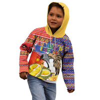 Philippines Kadayawan Kid Hoodie Filipino Eagle Durian with Polynesian and Igorots Pattern - Wonder Print Shop