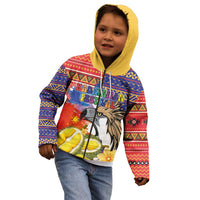 Philippines Kadayawan Kid Hoodie Filipino Eagle Durian with Polynesian and Igorots Pattern - Wonder Print Shop