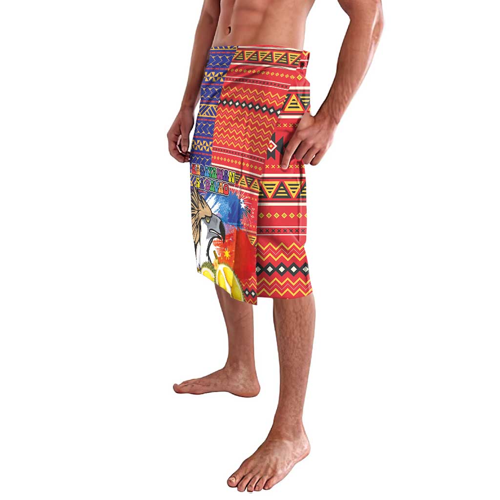 Philippines Kadayawan Lavalava Filipino Eagle Durian with Polynesian and Igorots Pattern - Wonder Print Shop