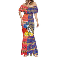 Philippines Kadayawan Mermaid Dress Filipino Eagle Durian with Polynesian and Igorots Pattern - Wonder Print Shop
