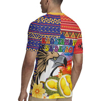Philippines Kadayawan Rugby Jersey Filipino Eagle Durian with Polynesian and Igorots Pattern - Wonder Print Shop