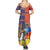 Philippines Kadayawan Summer Maxi Dress Filipino Eagle Durian with Polynesian and Igorots Pattern - Wonder Print Shop