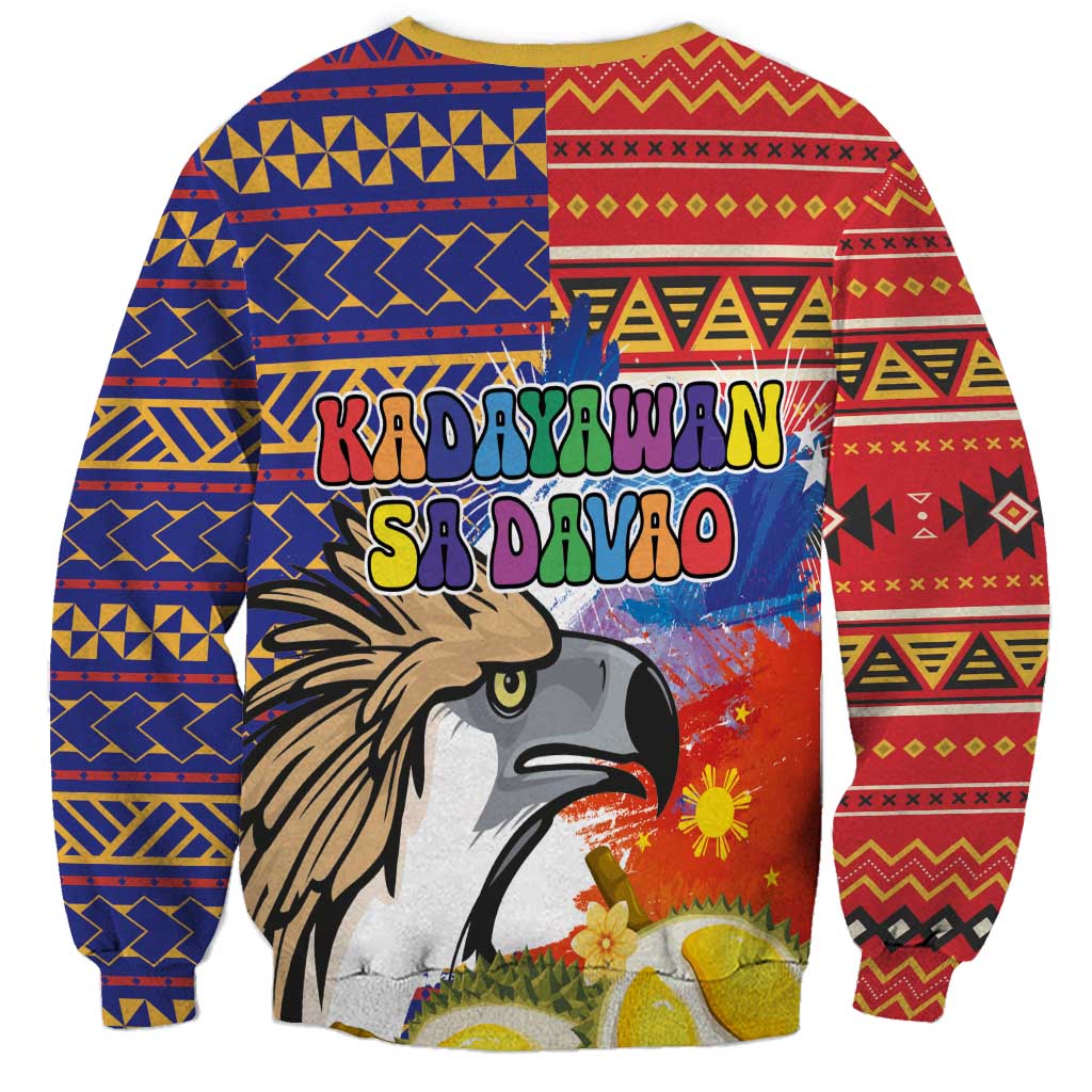 Philippines Kadayawan Sweatshirt Filipino Eagle Durian with Polynesian and Igorots Pattern - Wonder Print Shop