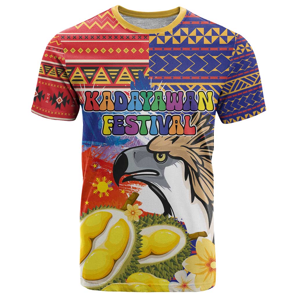 Philippines Kadayawan T Shirt Filipino Eagle Durian with Polynesian and Igorots Pattern - Wonder Print Shop