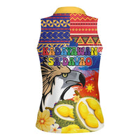 Philippines Kadayawan Women Sleeveless Polo Shirt Filipino Eagle Durian with Polynesian and Igorots Pattern - Wonder Print Shop