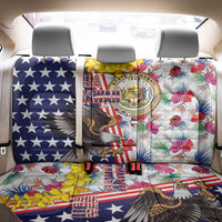 Hawaii and United States Together Back Car Seat Cover Seal of Hawaii and Bald Eagle - Wonder Print Shop