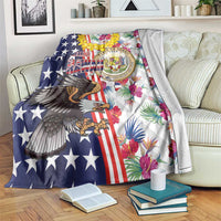 Hawaii and United States Together Blanket Seal of Hawaii and Bald Eagle - Wonder Print Shop