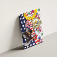 Hawaii and United States Together Canvas Wall Art Seal of Hawaii and Bald Eagle - Wonder Print Shop