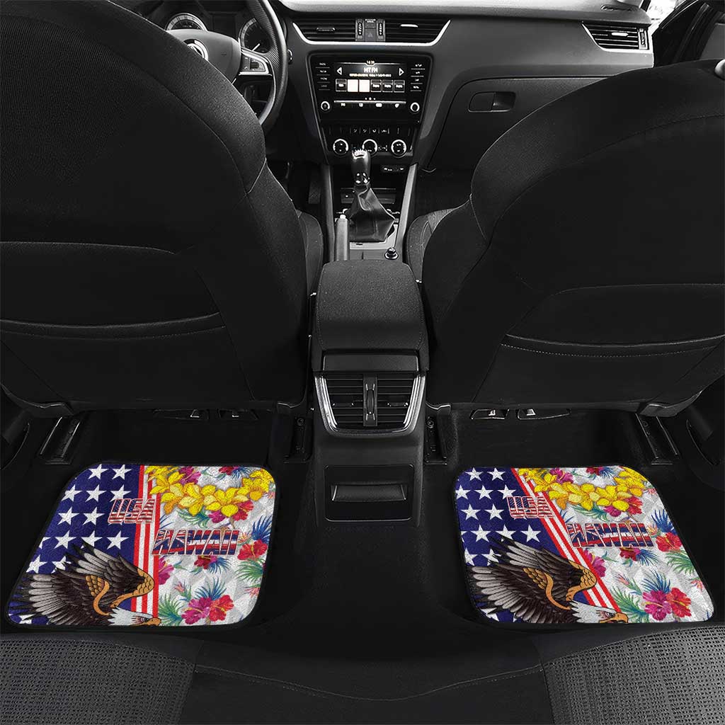 Hawaii and United States Together Car Mats Seal of Hawaii and Bald Eagle - Wonder Print Shop