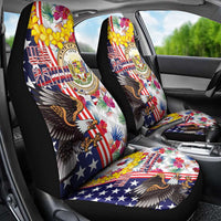 Hawaii and United States Together Car Seat Cover Seal of Hawaii and Bald Eagle - Wonder Print Shop