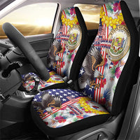 Hawaii and United States Together Car Seat Cover Seal of Hawaii and Bald Eagle - Wonder Print Shop
