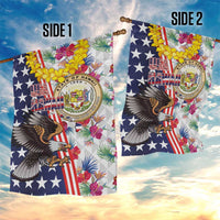 Hawaii and United States Together Garden Flag Seal of Hawaii and Bald Eagle - Wonder Print Shop