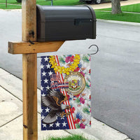 Hawaii and United States Together Garden Flag Seal of Hawaii and Bald Eagle - Wonder Print Shop