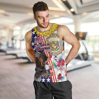 Hawaii and United States Together Men Tank Top Seal of Hawaii and Bald Eagle - Wonder Print Shop