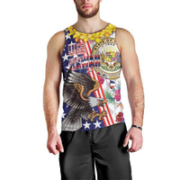 Hawaii and United States Together Men Tank Top Seal of Hawaii and Bald Eagle - Wonder Print Shop