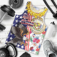 Hawaii and United States Together Men Tank Top Seal of Hawaii and Bald Eagle - Wonder Print Shop