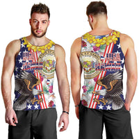 Hawaii and United States Together Men Tank Top Seal of Hawaii and Bald Eagle - Wonder Print Shop