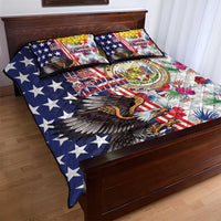 Hawaii and United States Together Quilt Bed Set Seal of Hawaii and Bald Eagle - Wonder Print Shop