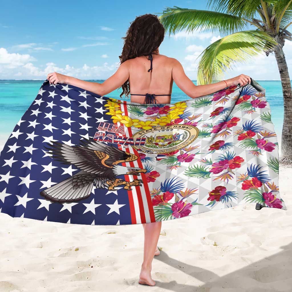Hawaii and United States Together Sarong Seal of Hawaii and Bald Eagle - Wonder Print Shop
